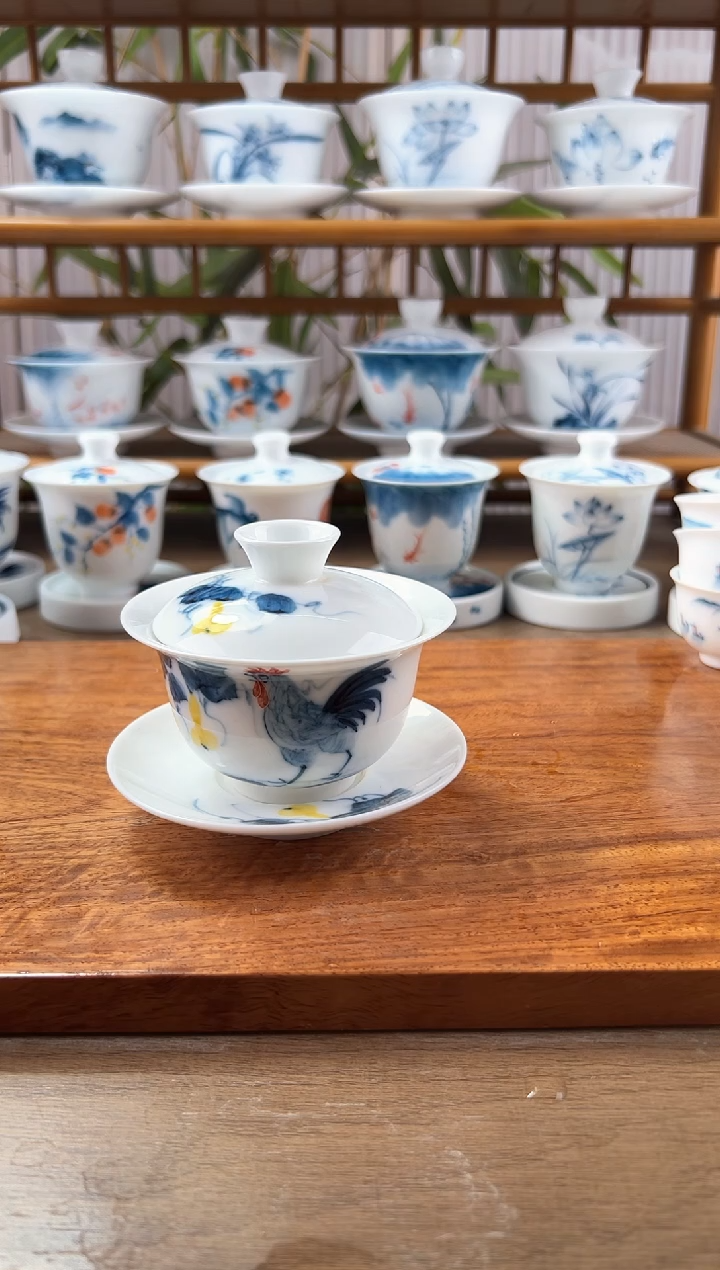 微瑕公鸡130ml三才盖碗