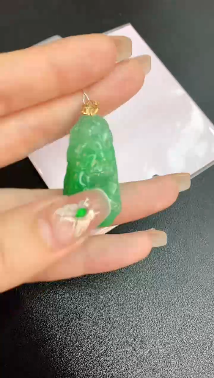 【闪购商品】翡翠颈饰18K金镶嵌赠礼盒证书 珍珍