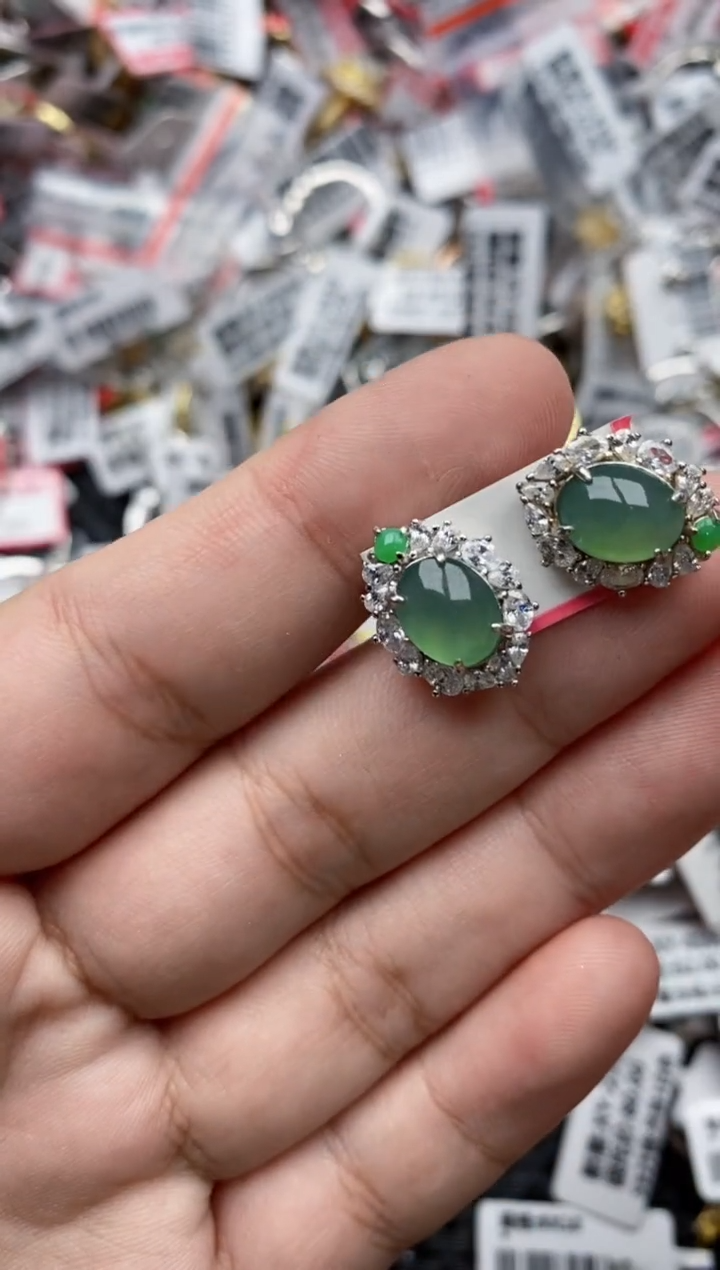 【闪购商品】翡翠戒指银S925镶嵌66666---9
