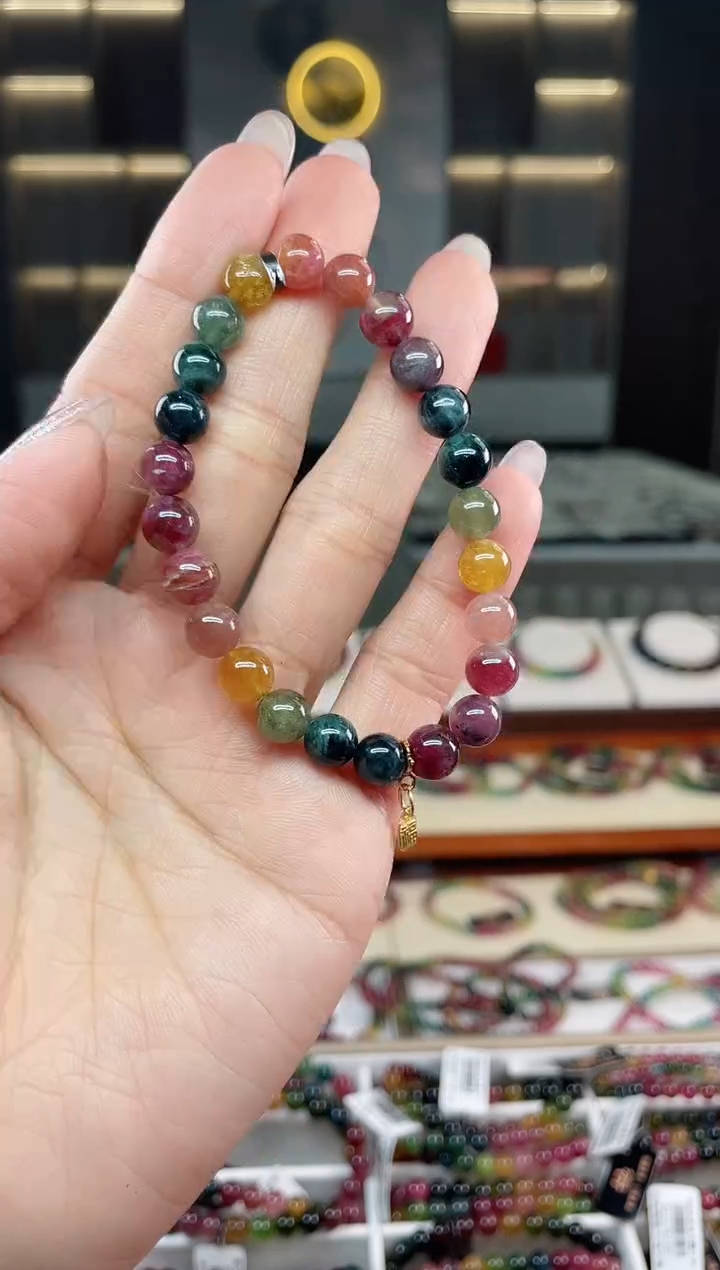 未镶嵌老矿碧玺单圈手串7mm+碧玺（多样性发一条）T