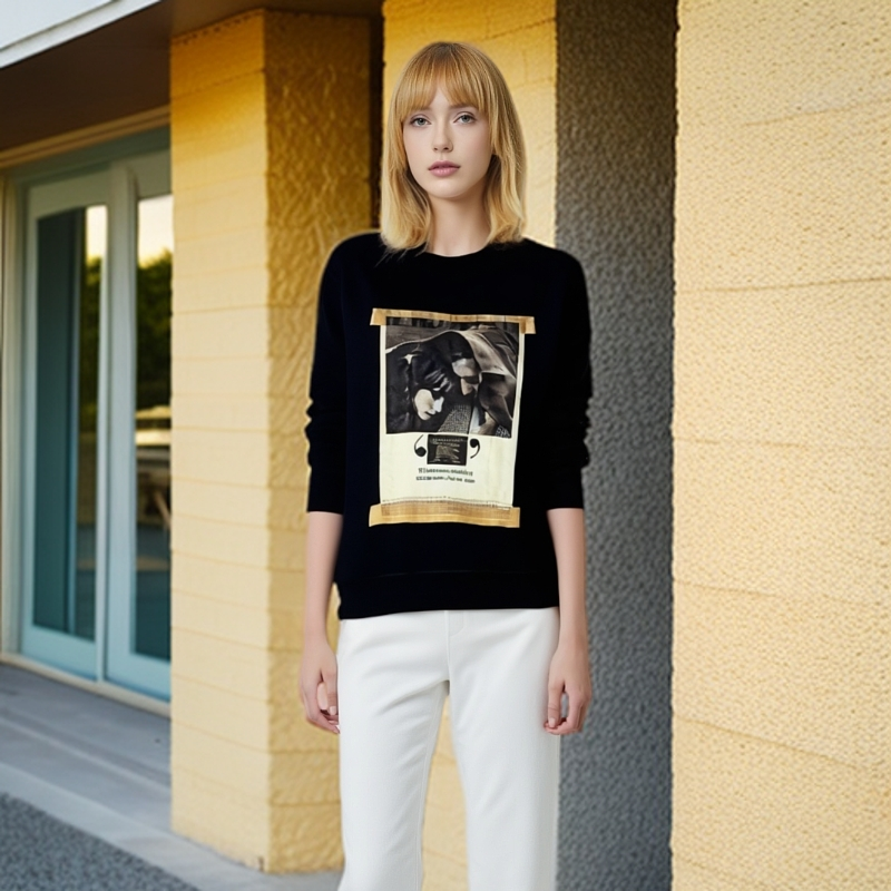 95新 BURBERRY/博柏利 /卫衣/电影海报印花套头长袖/S码/0001644