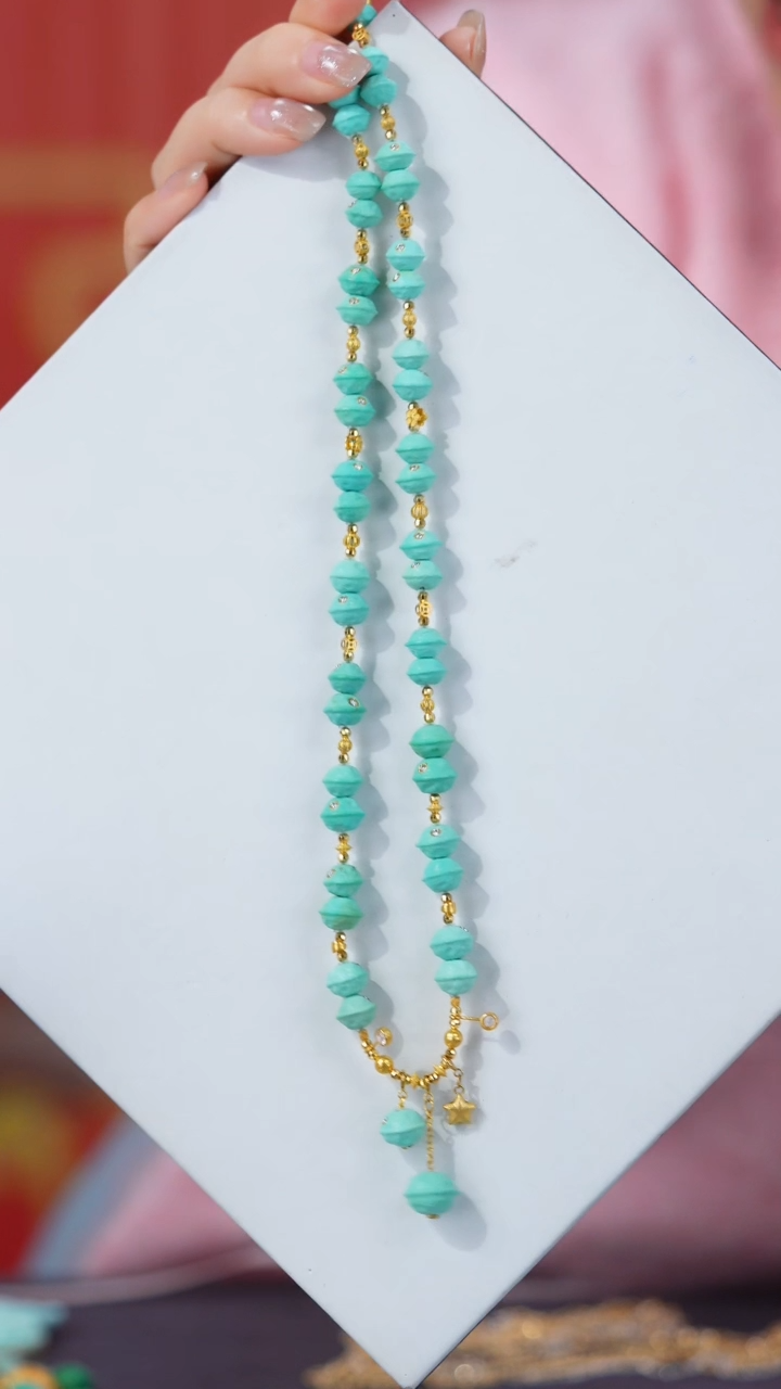 【闪购商品】绿松石项链18K金镶嵌1