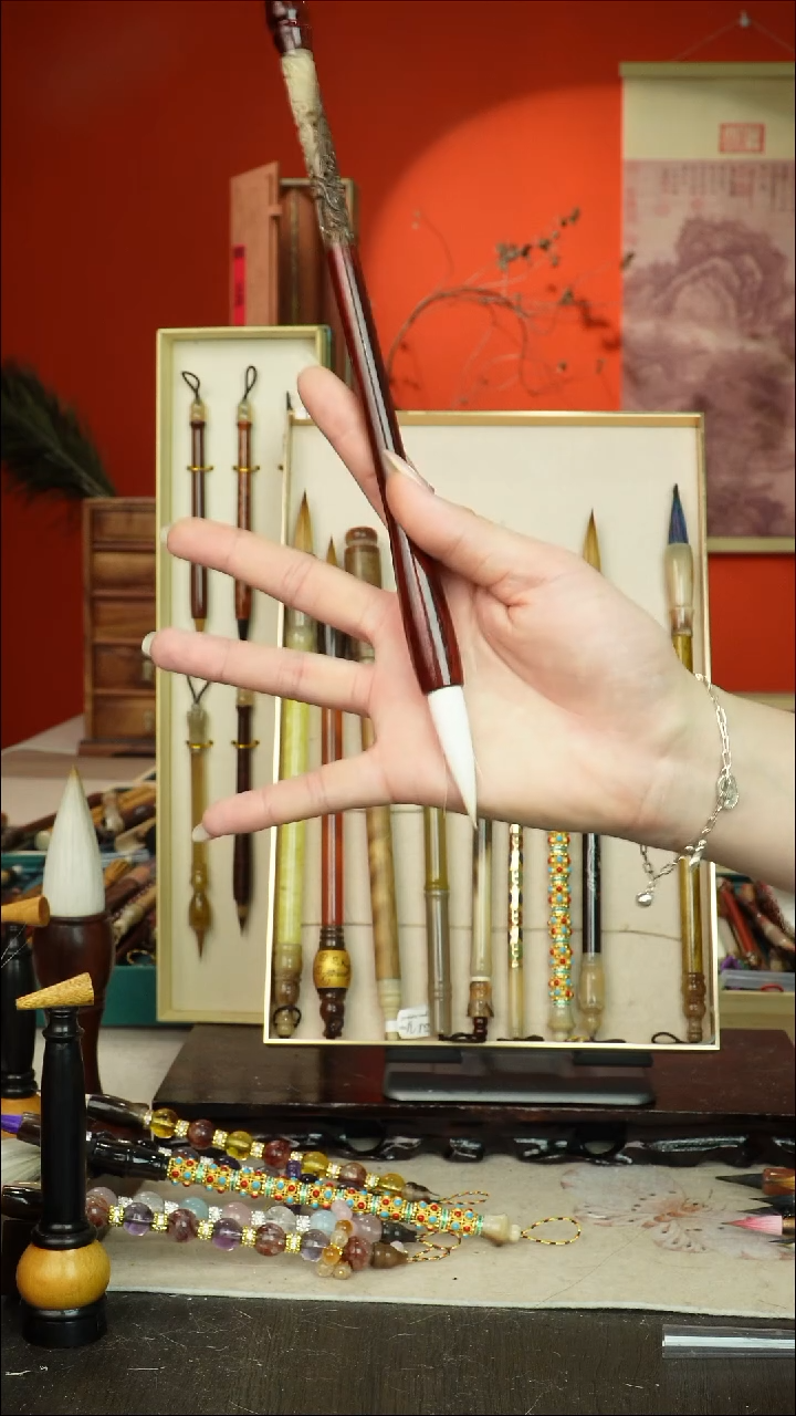 349号闪孤品高货毛笔链接 清水试笔 蘸墨不退