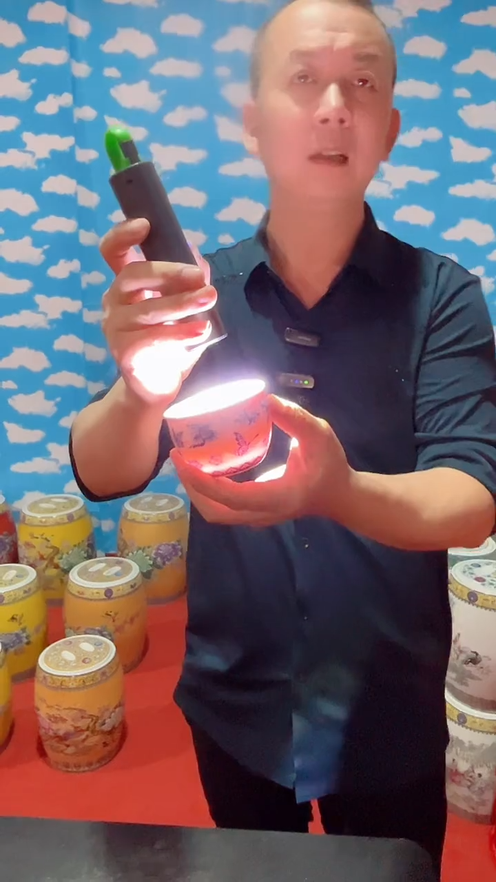 瓷片景德镇陶瓷杯  百蝶