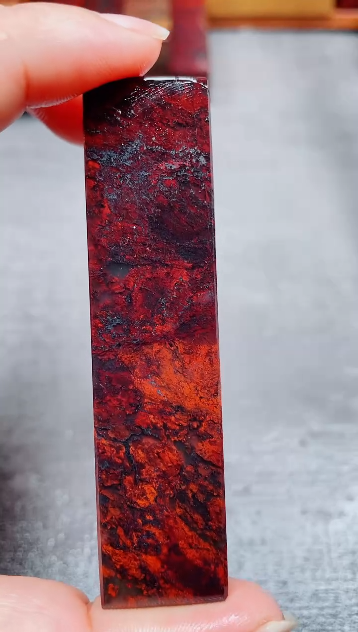 玉桂林鸡血玉素章--3