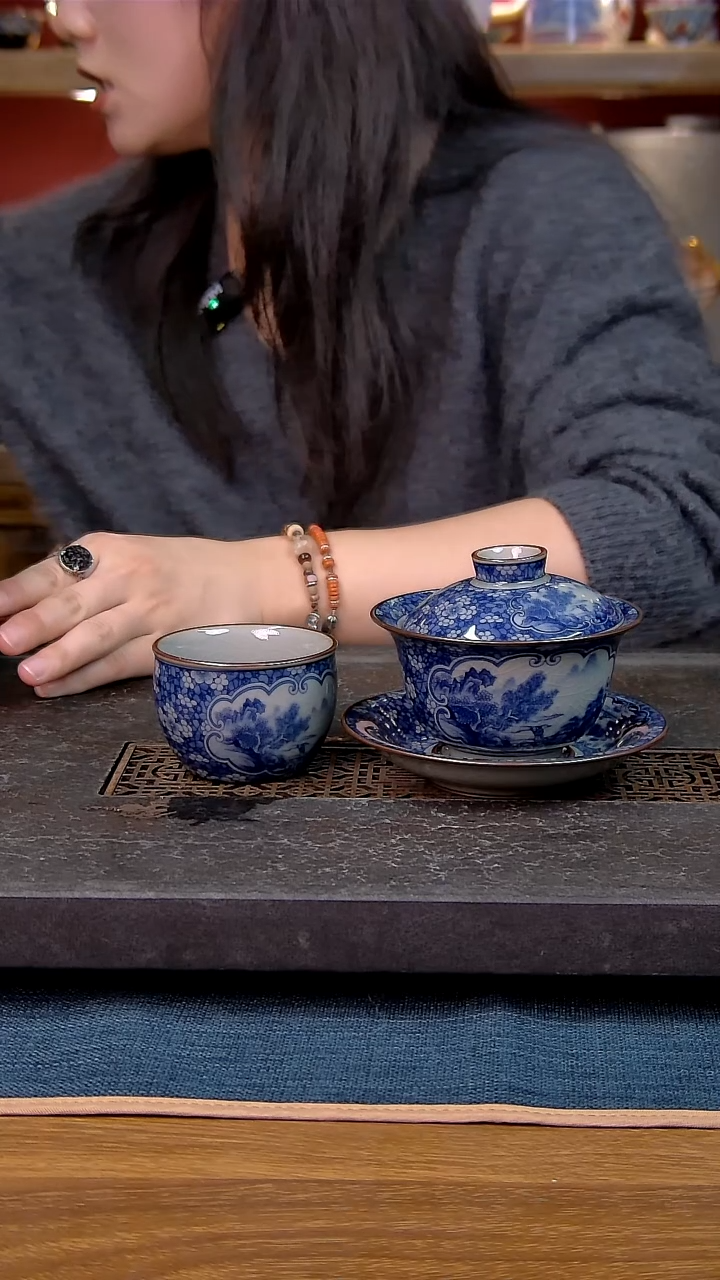 简装家用款2件套 老陶泥开片纹陶瓷茶具