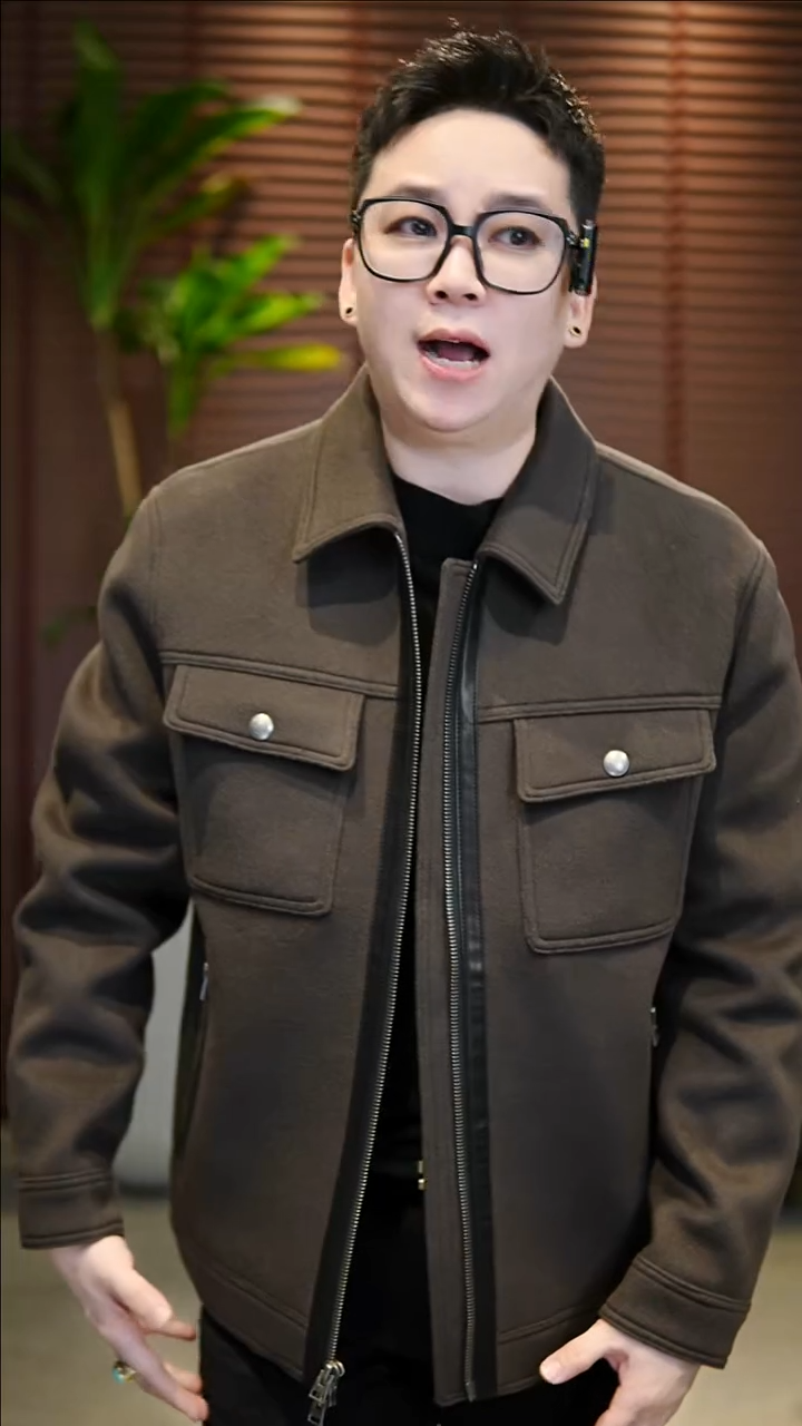 54码（160-175斤）羊毛拼皮夹克 