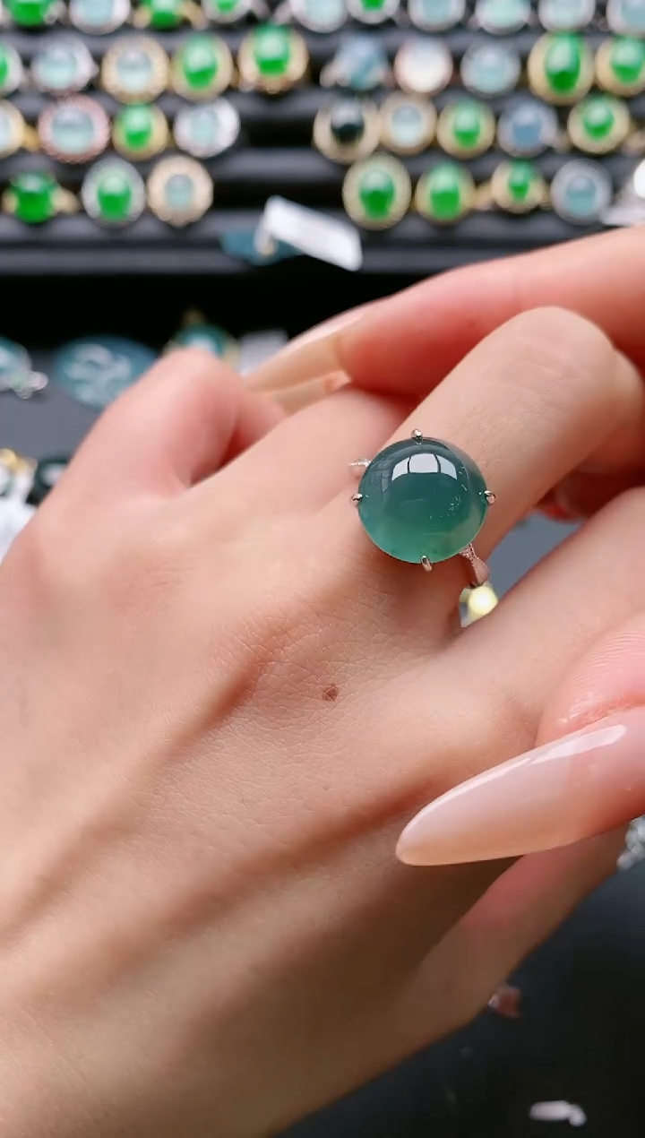 【闪购商品】翡翠戒指银S925镶嵌1111111