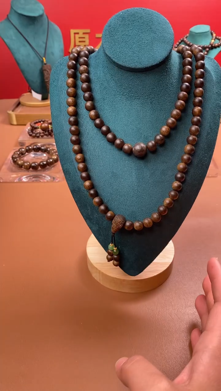 【闪购商品】沉香手串M沉水芽庄黄棋玉化瘤疤08*108设计款