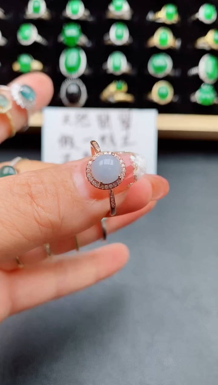 【闪购商品】翡翠戒指银S925镶嵌80800