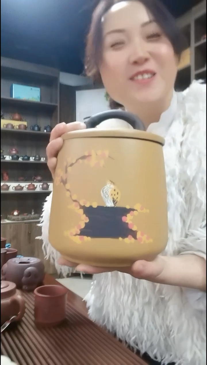 【闪购商品】紫泥紫砂茶罐 高20cm直径13cm