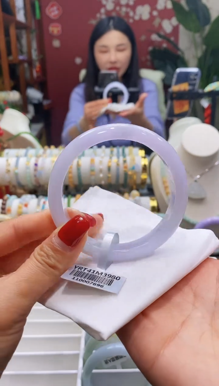 【闪购商品】翡翠手镯未镶嵌101冰紫大圈61.6/12.8*7.9