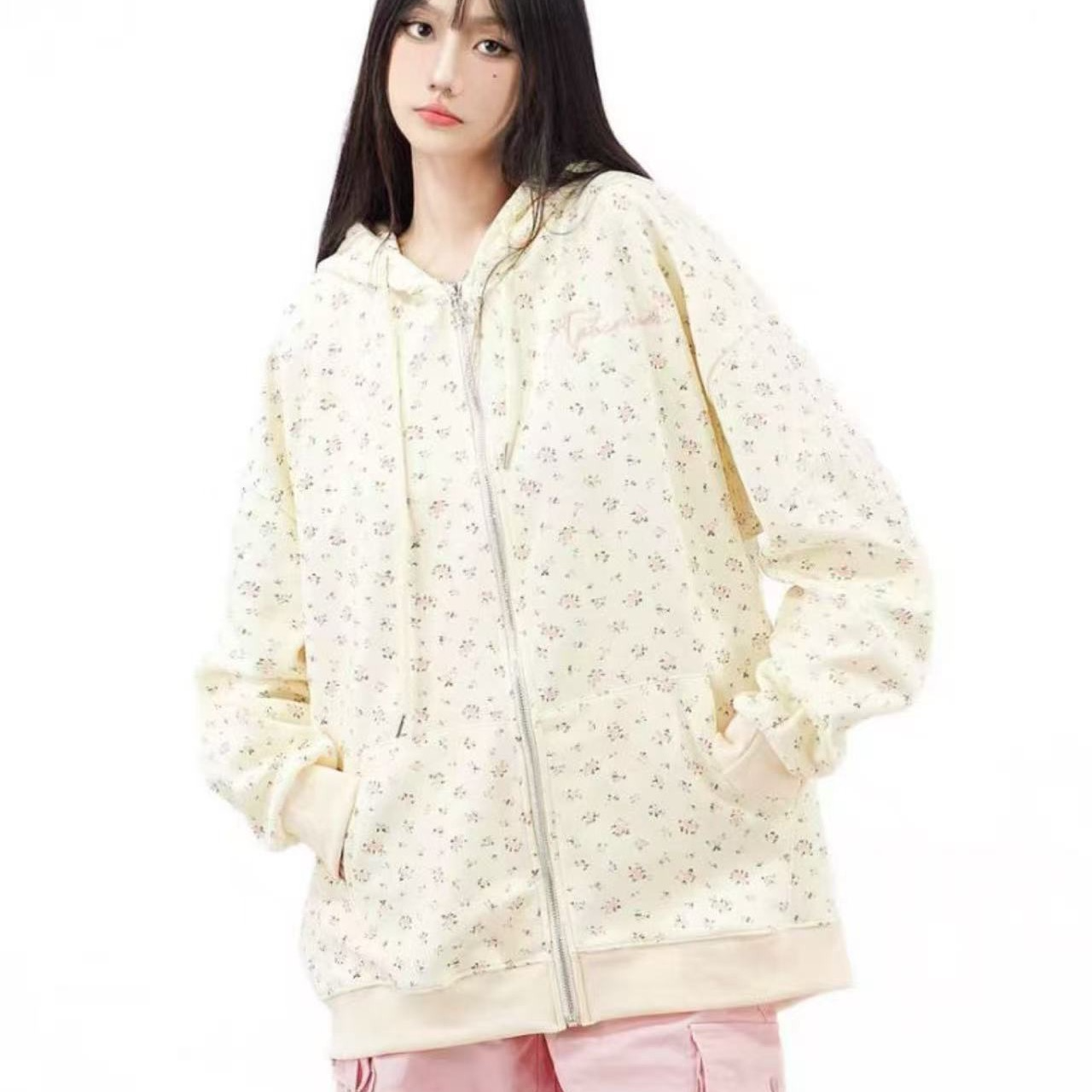 【193】十#休闲百搭加绒连帽开衫外套