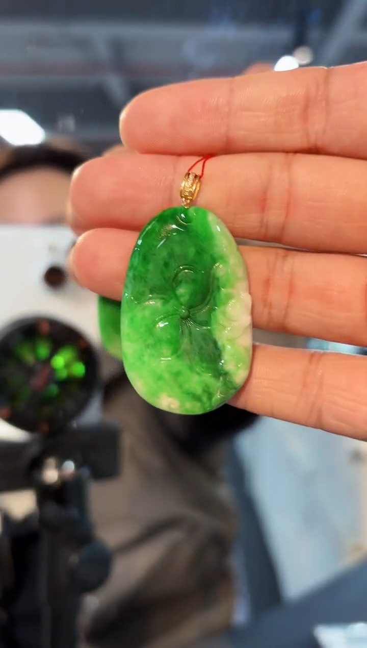 【闪购商品】翡翠颈饰18K金镶嵌缅料A货/支持复检/一件