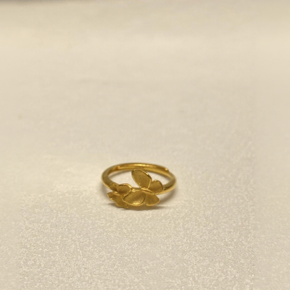  【灵动】黄金足金999比翼双飞蝴蝶戒指 3.08 活口