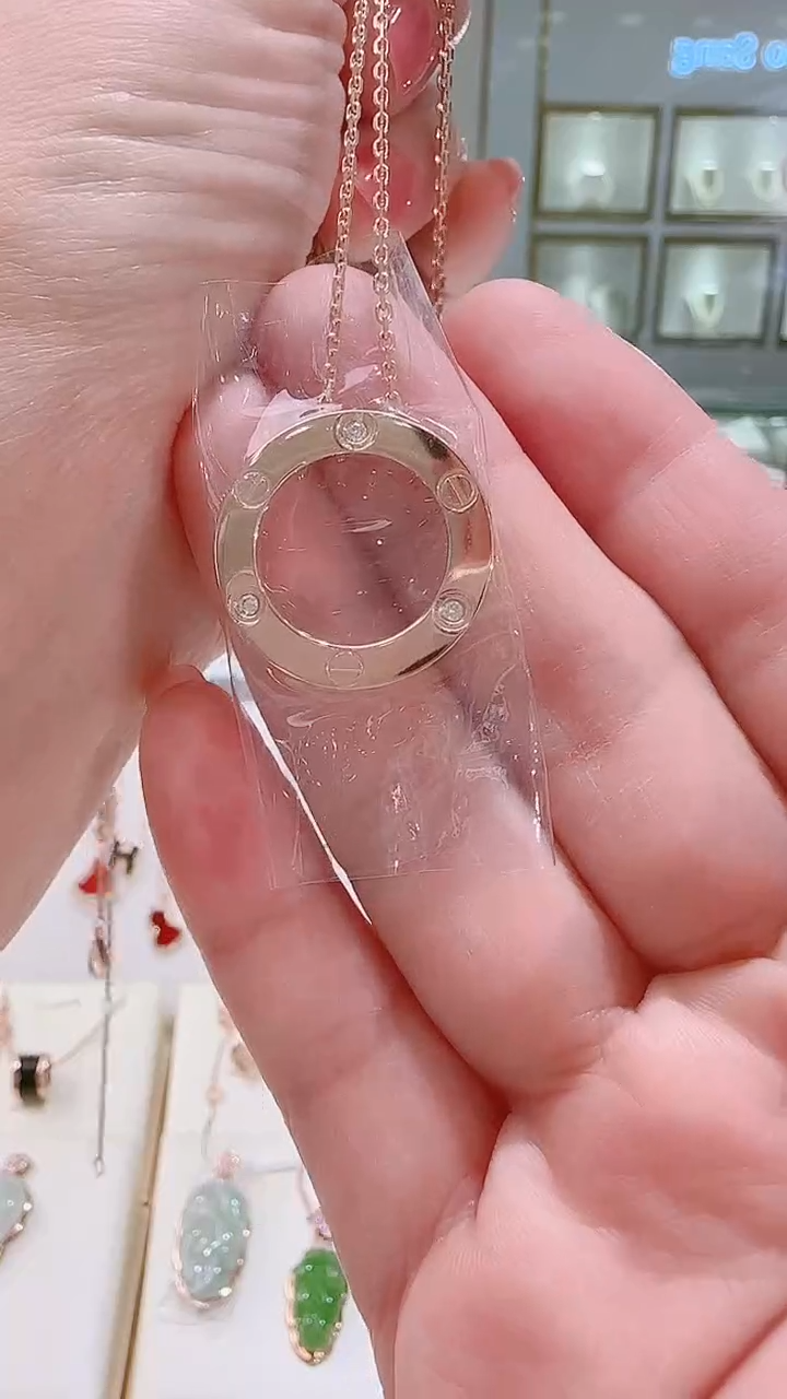 【闪购商品】钻石套链18K金镶嵌套链