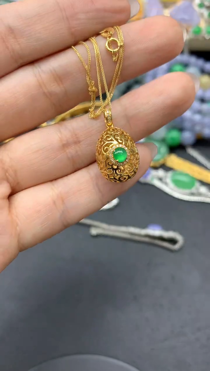 【闪购商品】翡翠颈饰18K金镶嵌400-中国好珍宝