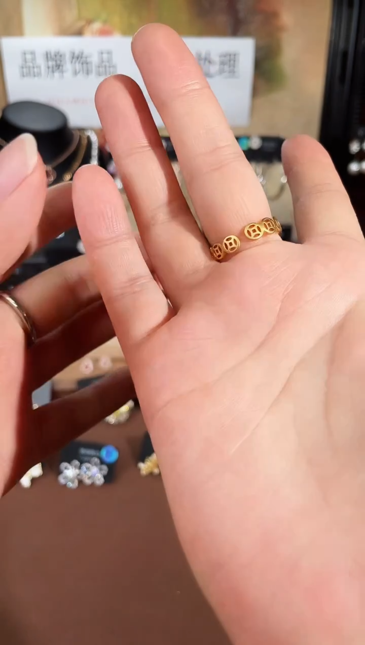 合金925银锆石戒指7667