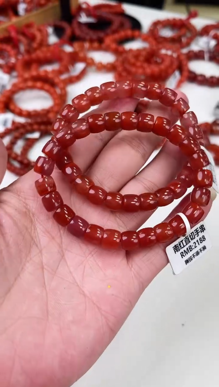 【闪购商品】南红玛瑙瓦西直切手串8+未镶嵌（多样式发其一）