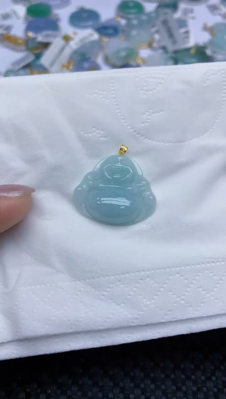 【闪购商品】翡翠颈饰18K金镶嵌天然翡翠A货