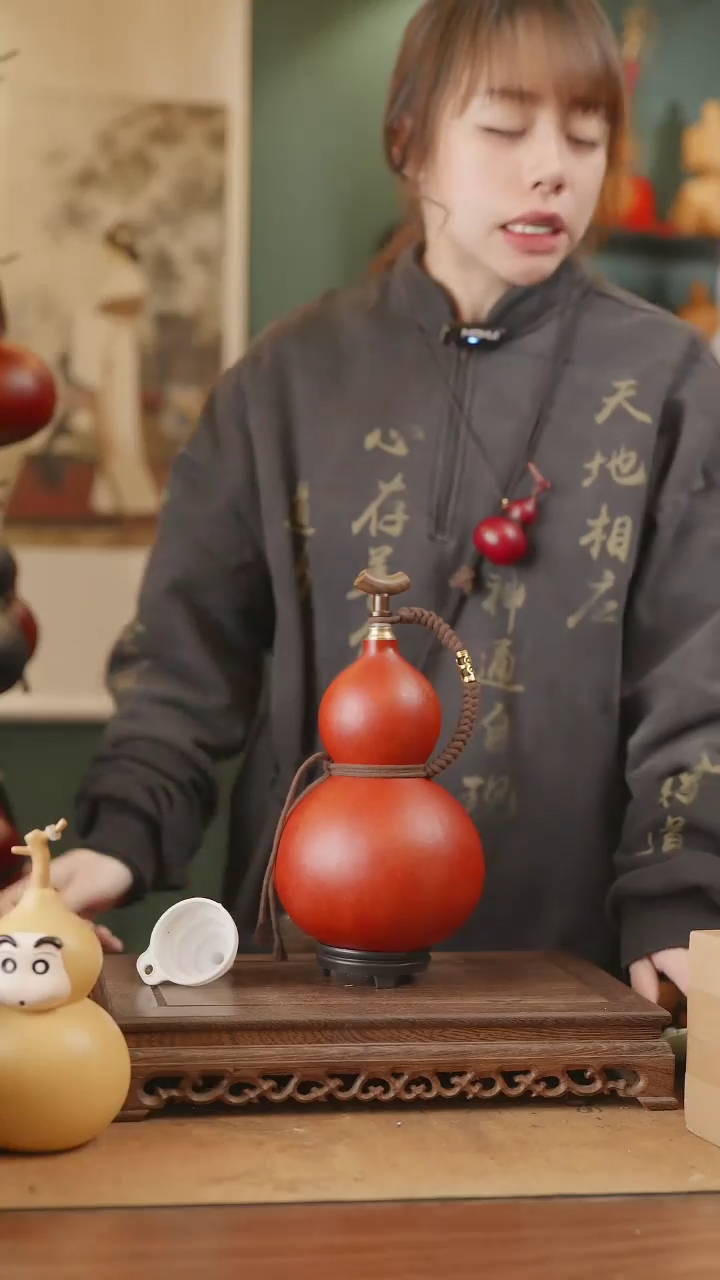 【闪购商品】162号精品天然大漆工艺防渗内胆酒葫芦~