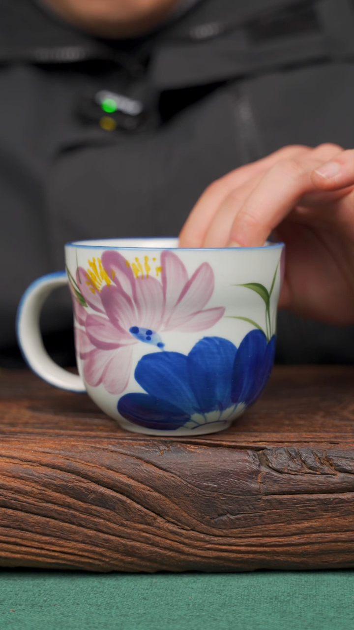 【闪购商品】瓷片80寻一缕瓷香杯釉下手工手绘瓷器