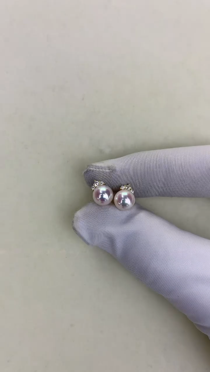 银S925镶嵌DA海水珍珠 GD097 睫毛耳钉
