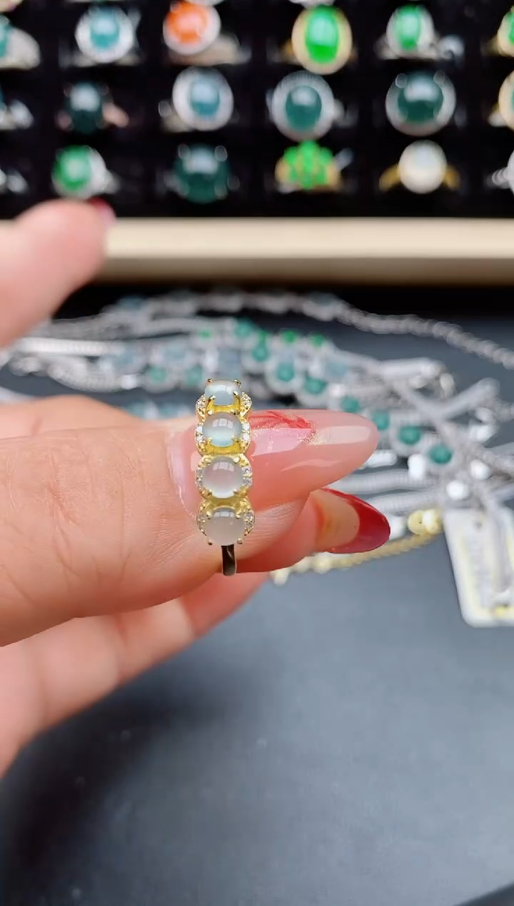 【闪购商品】翡翠戒指银S925镶嵌5080505