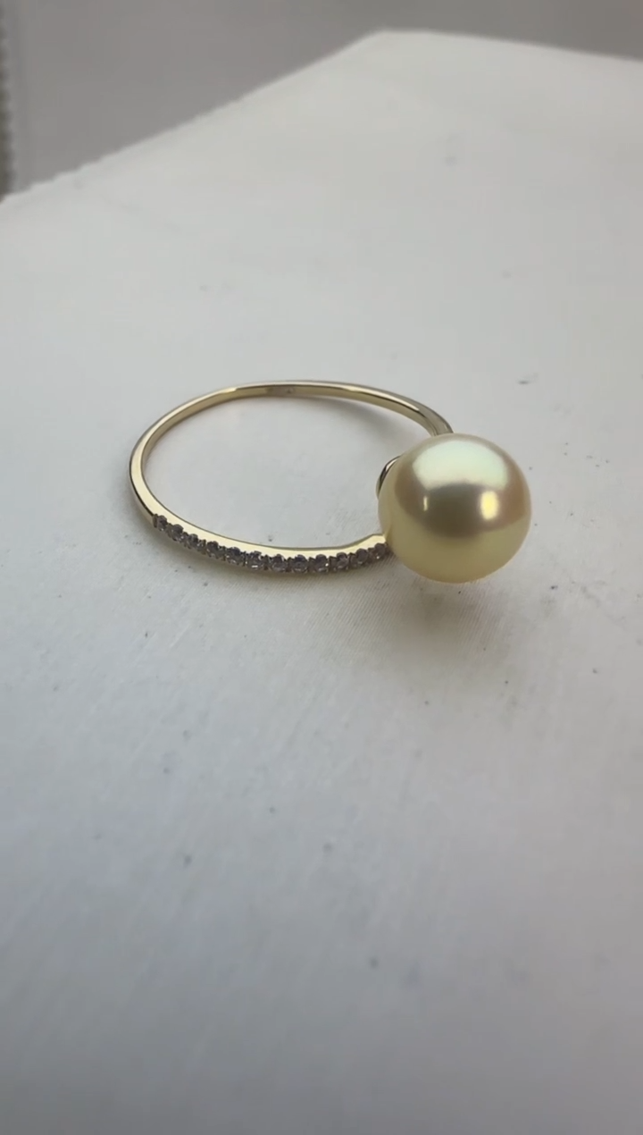 【闪购商品】海水珍珠戒指14K金镶嵌6-7