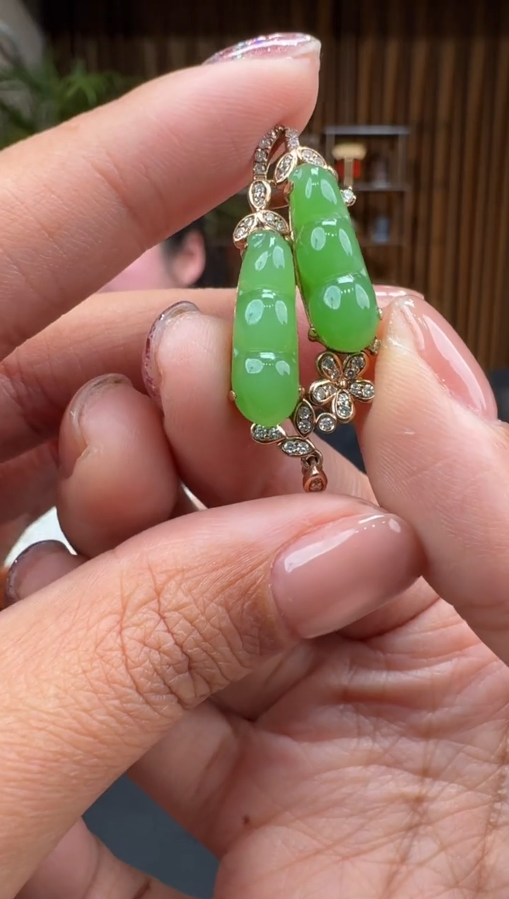 【闪购商品】和田玉5918K金镶嵌2.23赵玉多样性发货