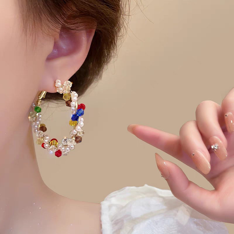 铜合金耳饰 银色日韩甜美耳环复古时尚素款百搭N2844