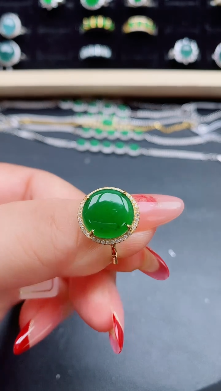 【闪购商品】翡翠戒指银S925镶嵌1321