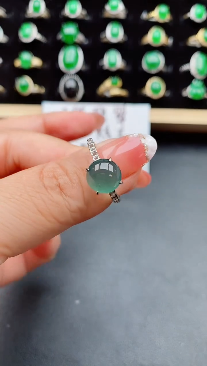 【闪购商品】翡翠戒指银S925镶嵌50800