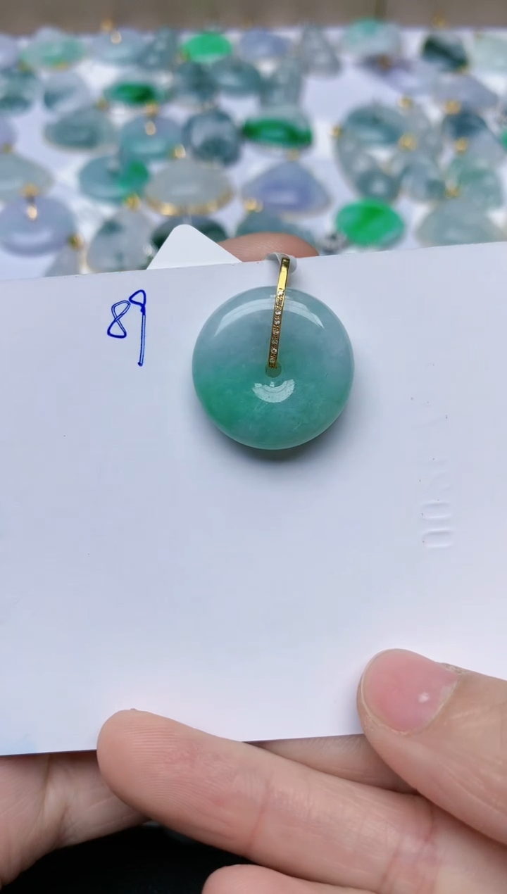 【闪购商品】翡翠颈饰18K金镶嵌天然翡翠A货89