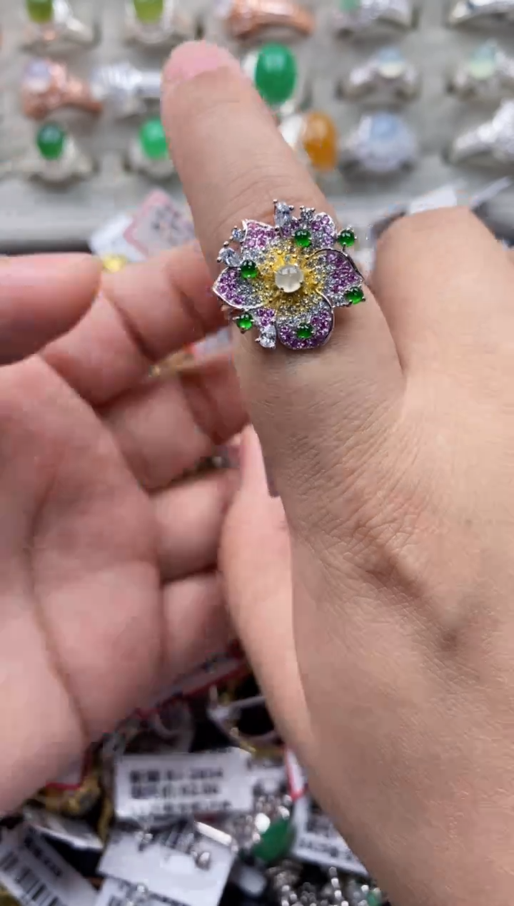 【闪购商品】翡翠戒指银S925镶嵌222222---9