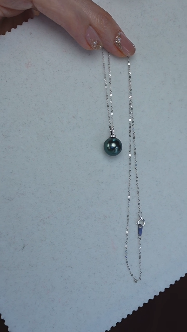 【闪购商品】海水珍珠吊坠(赠链)18K金镶嵌大溪地18K金吊坠11-12mm