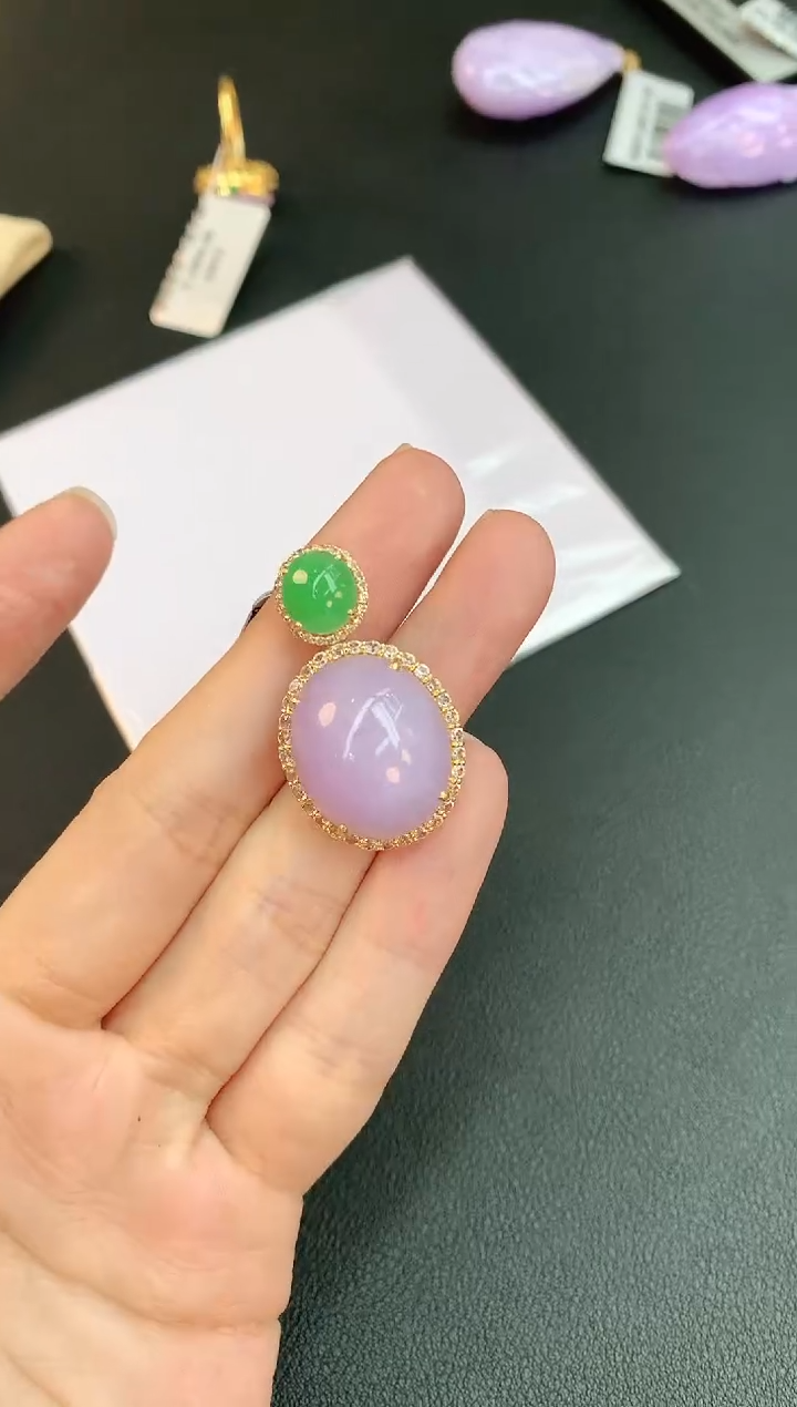 【闪购商品】翡翠颈饰18K金镶嵌赠礼盒证书 小君