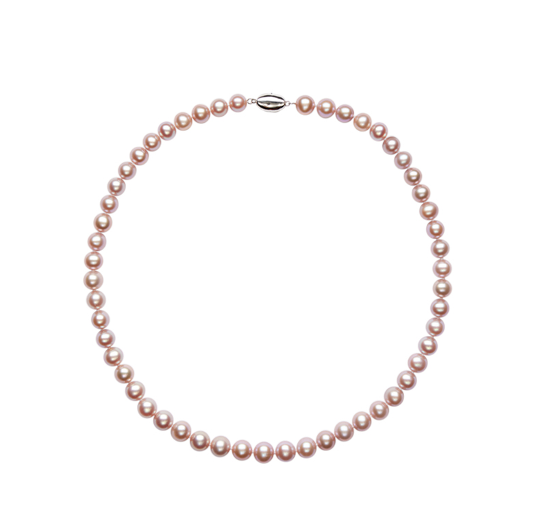 礼兰珠宝 S925银淡水珍珠项链 （吉尔德证丁香紫大证）7-8mm