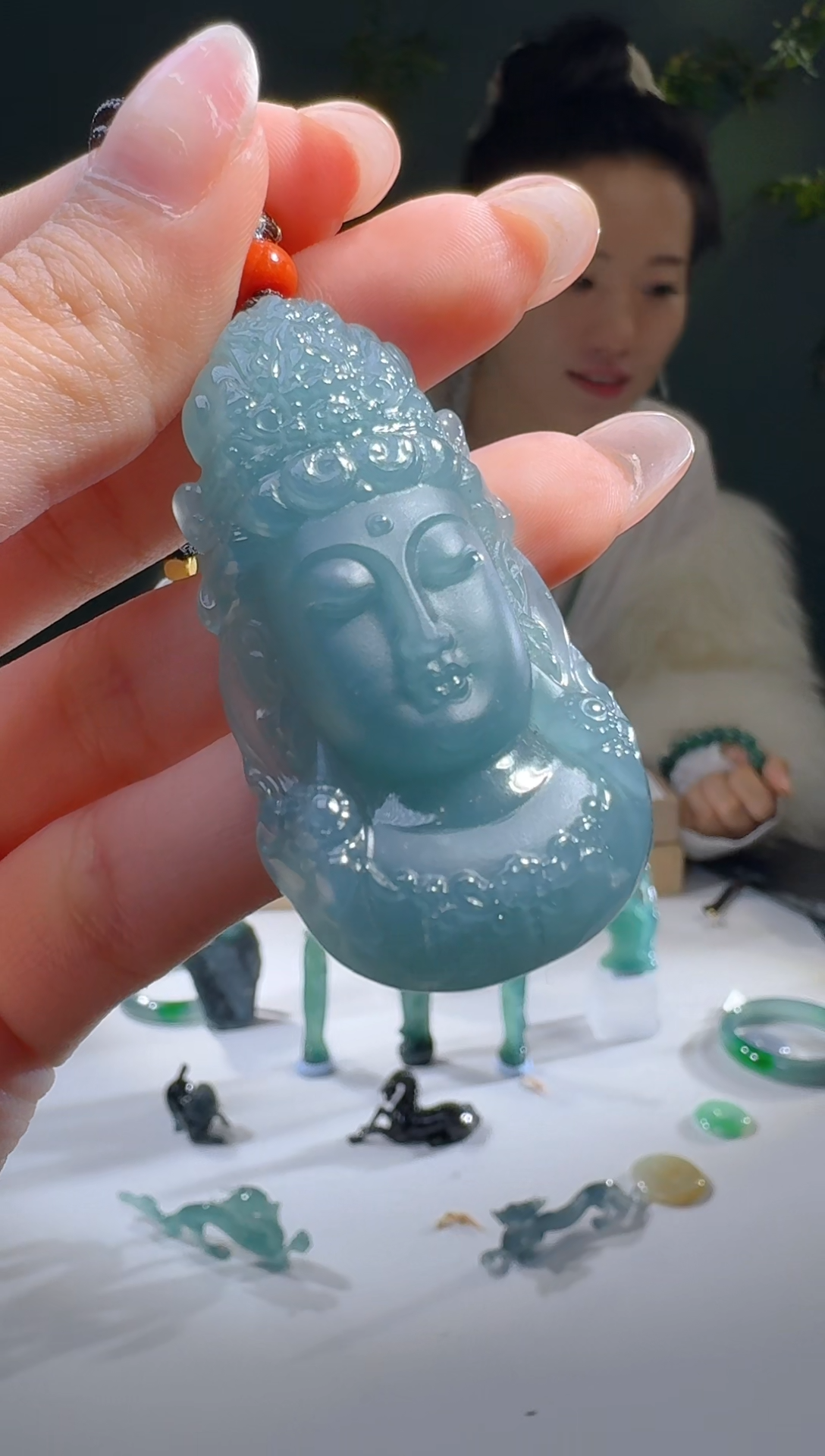 【闪购商品】翡翠颈饰未镶嵌天然A货翡翠观音头