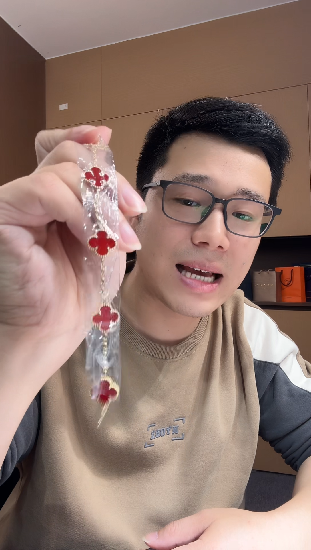 【闪购商品】玛瑙/玉髓手链18K金镶嵌 红色k黄，五花手链GHJ
