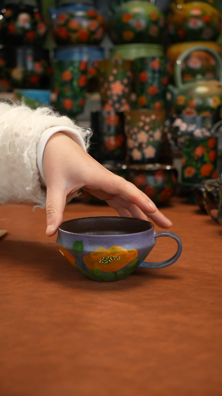 油画   釉下彩  杯子