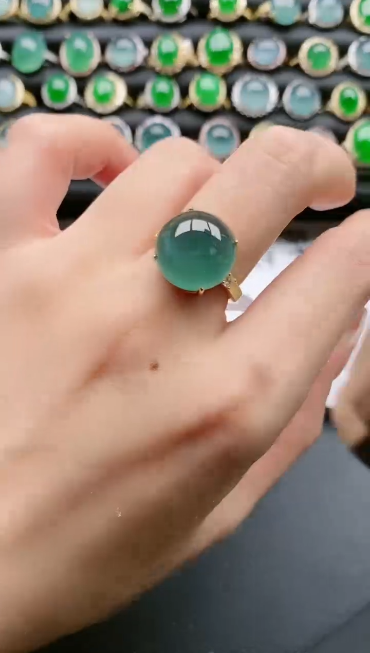【闪购商品】翡翠戒指银S925镶嵌111111