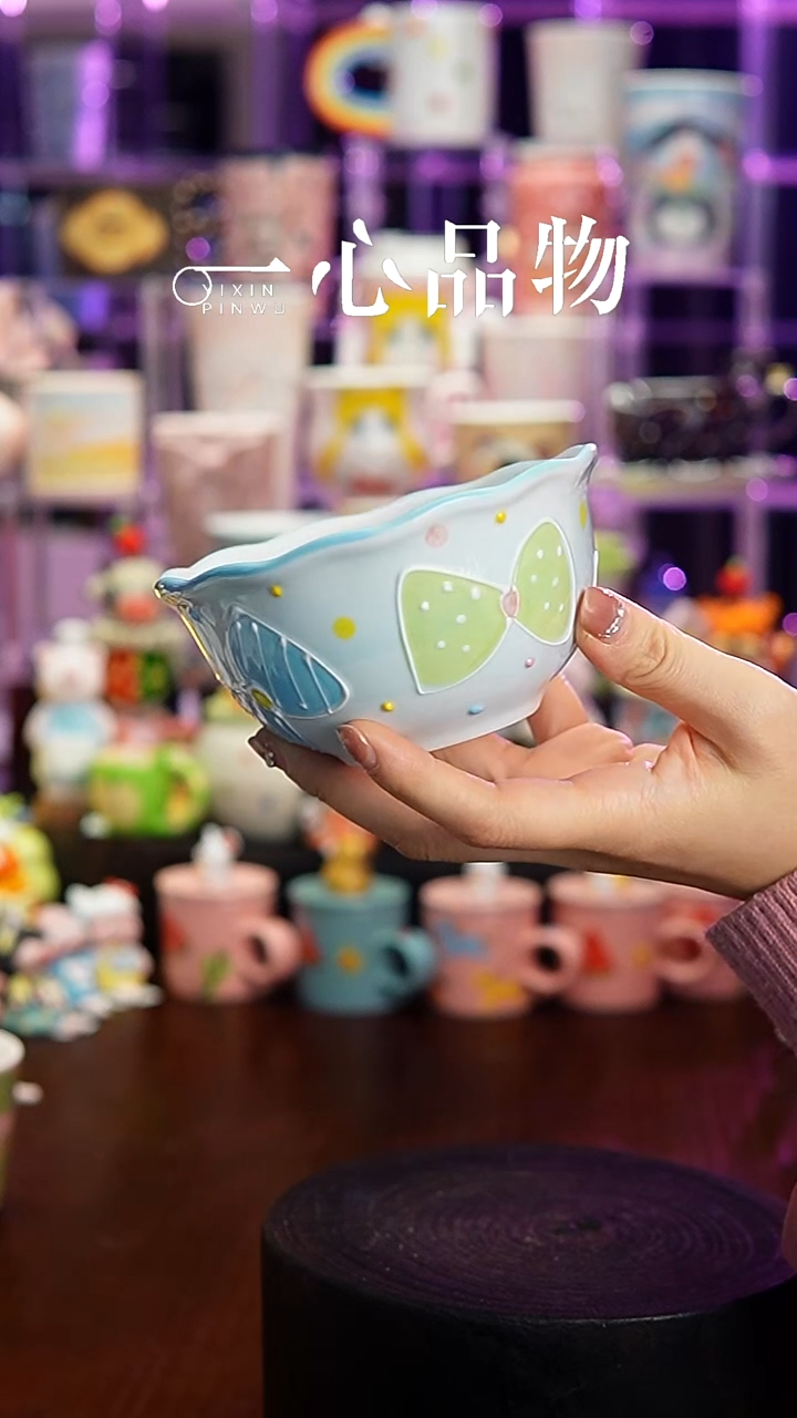 杯子瓷S26景德镇手工手绘杯子摆件