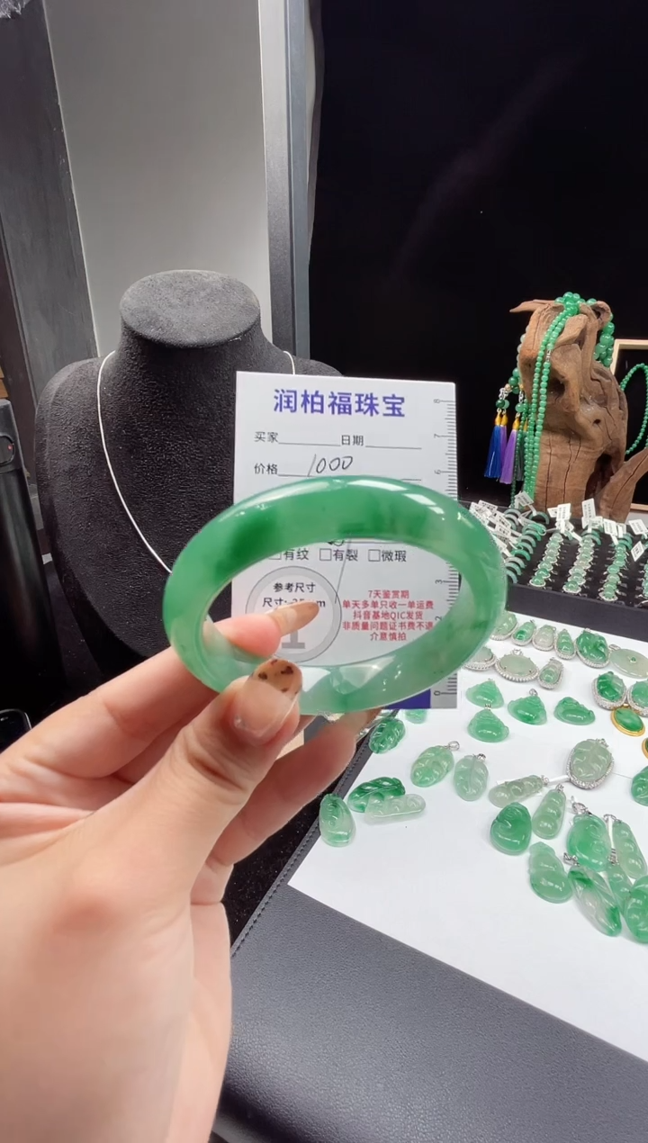 未镶嵌手镯石英质玉（非洲翠）10.999手镯
