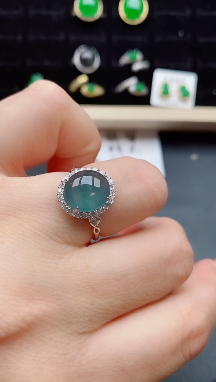 【闪购商品】翡翠戒指银S925镶嵌05850