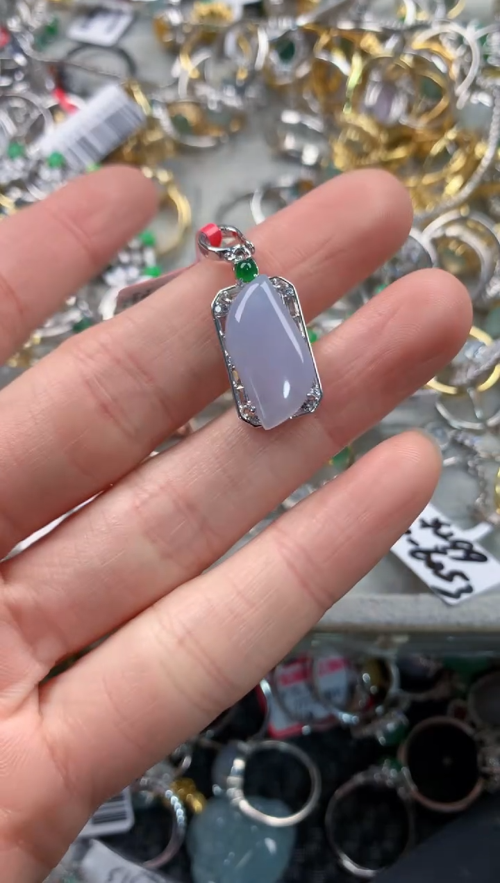 银S925镶嵌戒指翡翠444   4