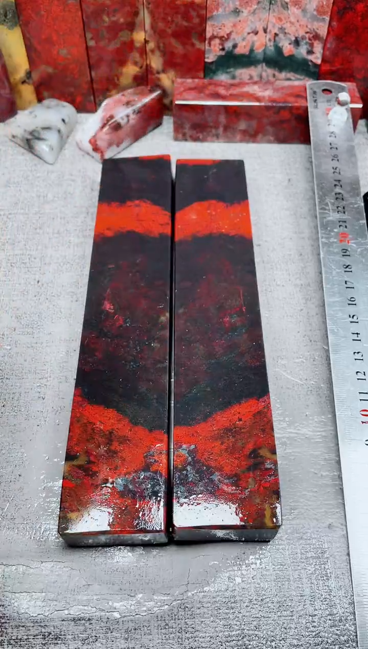 桂林鸡血玉素章对镇尺18