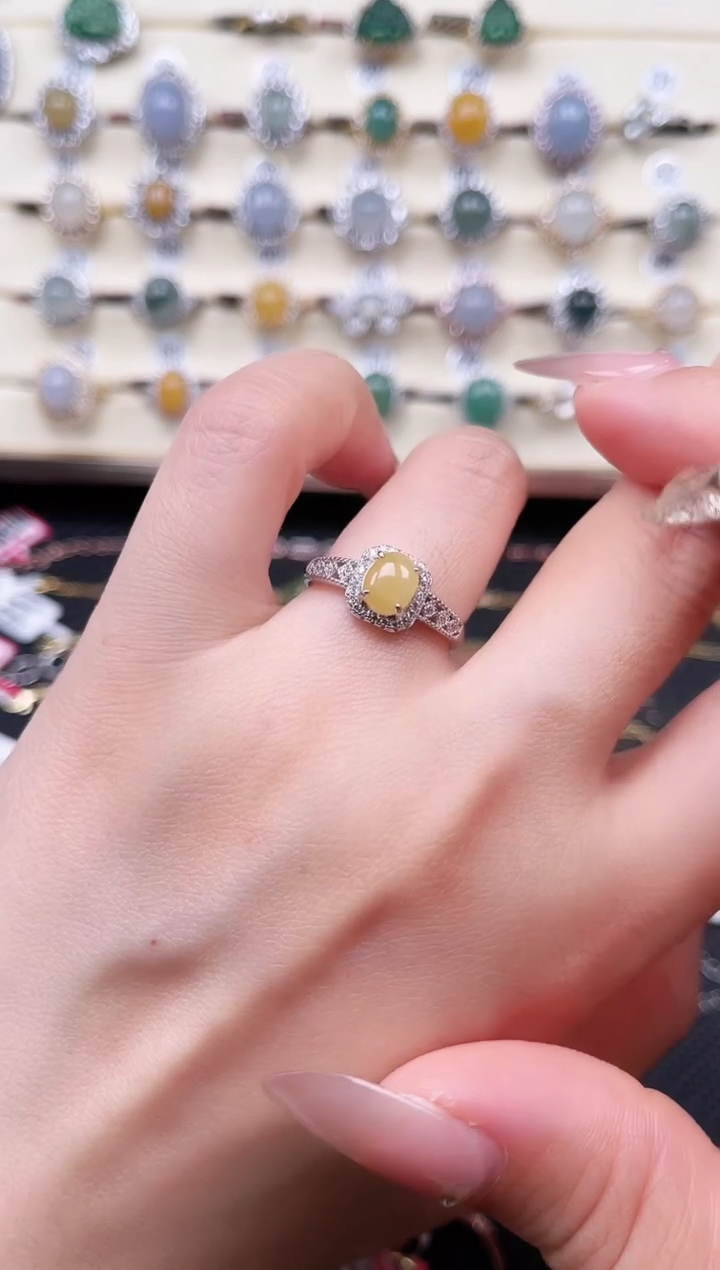 【闪购商品】翡翠戒指银S925镶嵌戒指