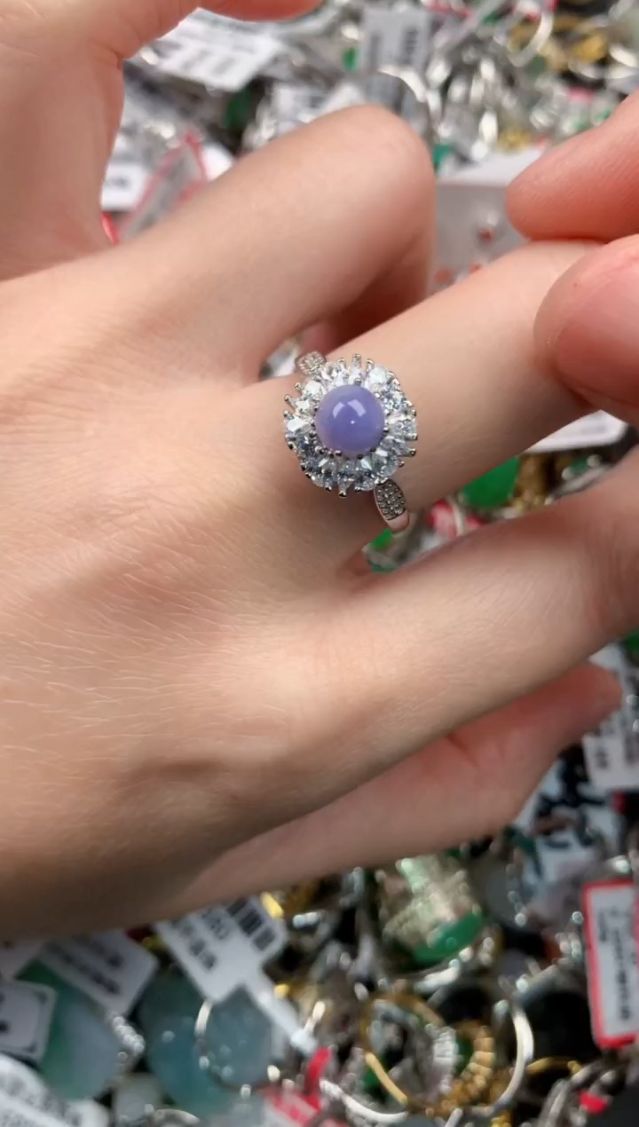 银S925镶嵌戒指翡翠7            3