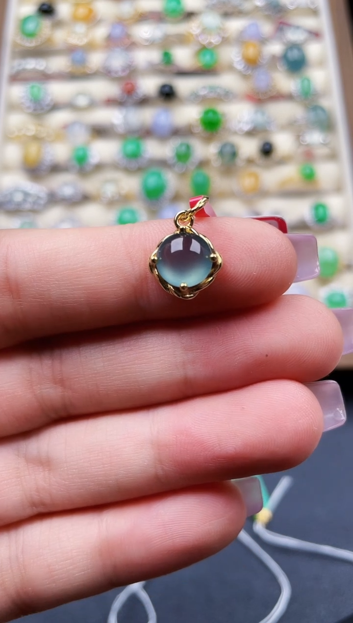 颈饰银S925镶嵌翡翠140